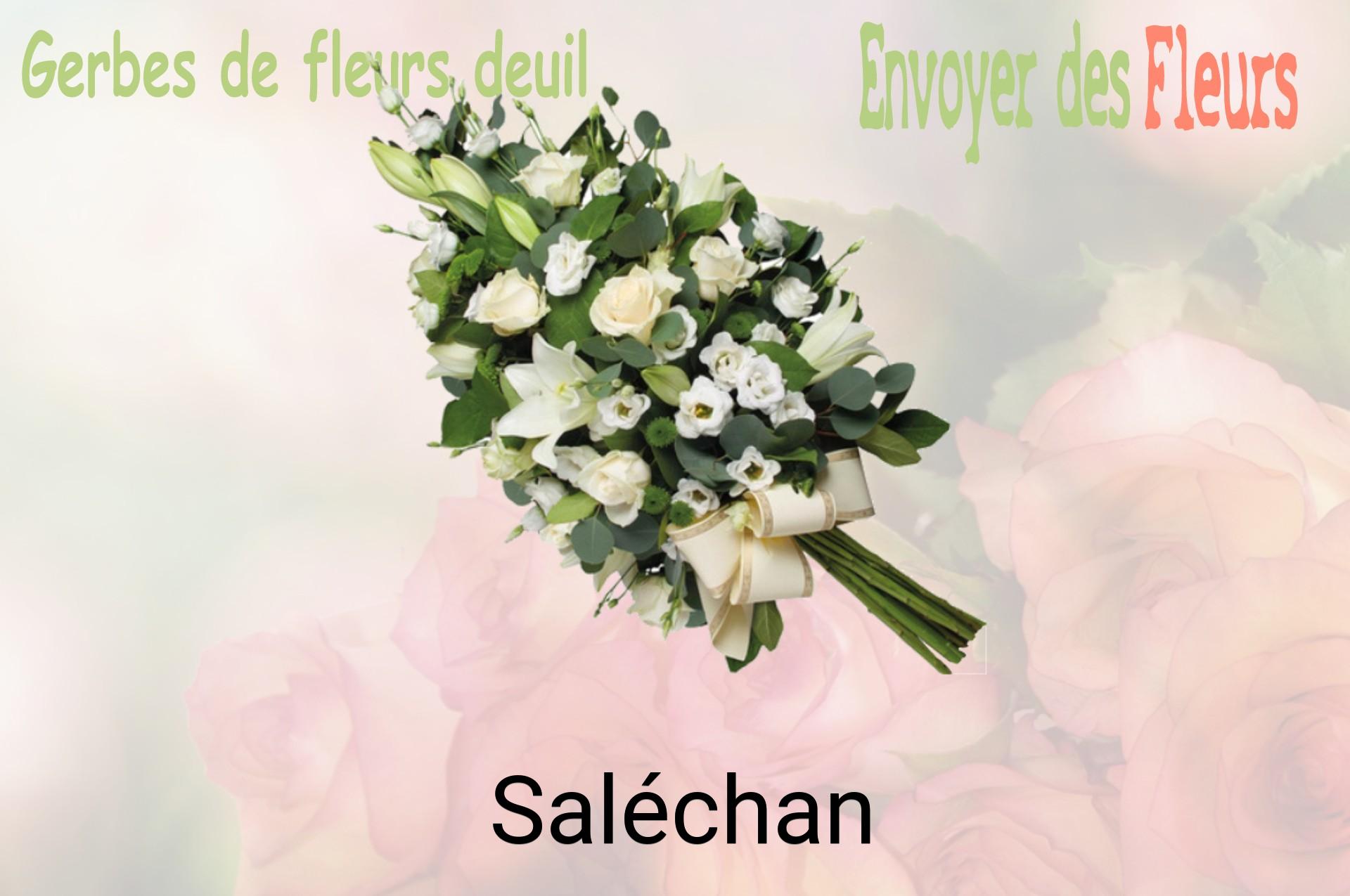 Gerbe de fleurs de deuil livrée à Saléchan